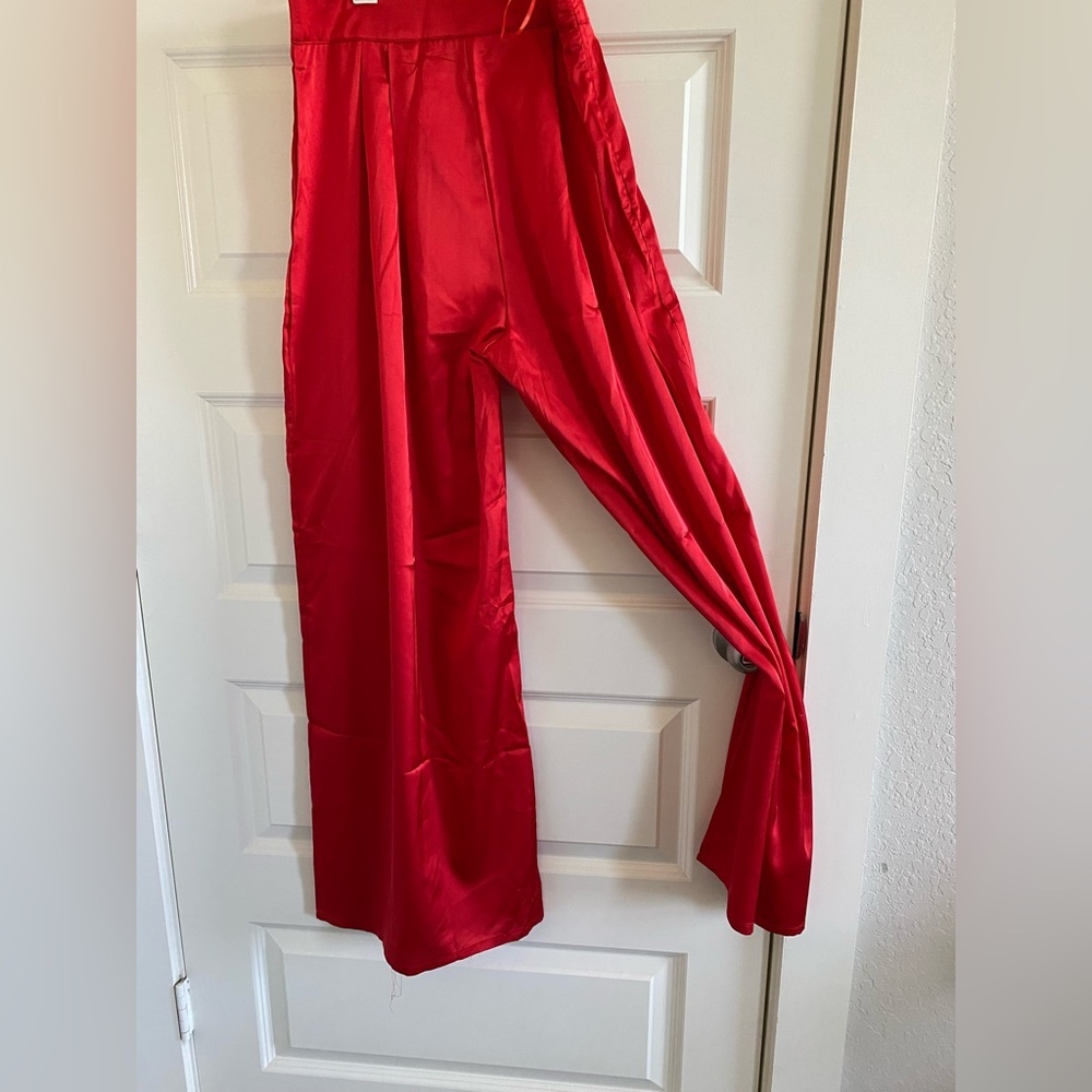 Red Palazzo Pants - Picture 5 of 6